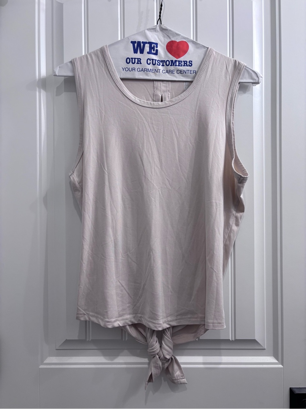 Sleeveless Back Tie Tank Top - Cream
